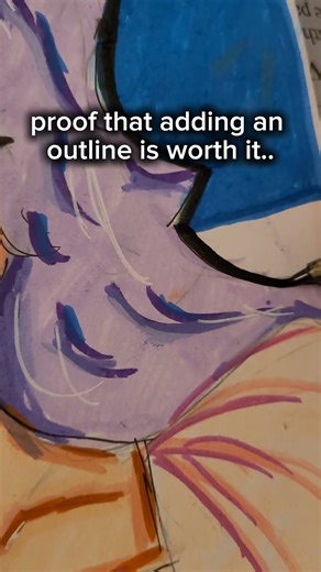 Adding an outline is worth it... #art #outlining #drawingtechniques