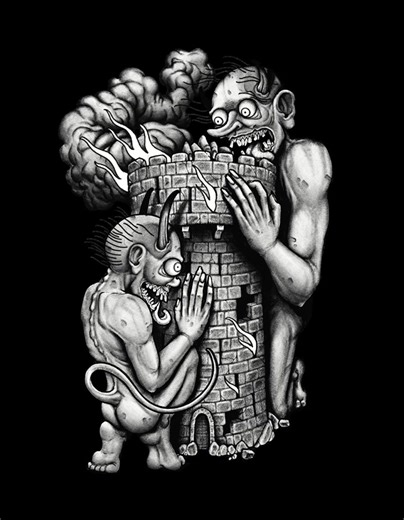 Back Piece project #ink #tattoo #inked #tattooidea #tattooinspiration #inkedboy #inked #tinktok #hell #tower #drawing #sketch #snk #illustration