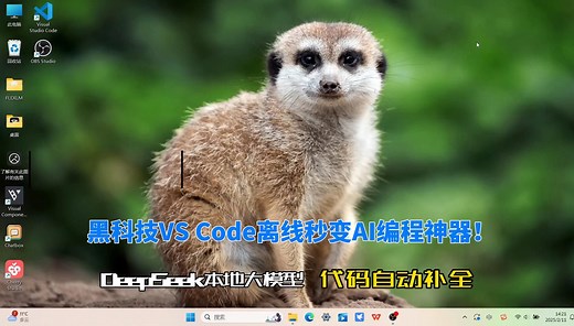 黑科技VS Code离线秒变AI编程神器！DeepSeek本地大模型极速代码自动补全实录
