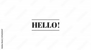 Hello with text effect isolated white background. Animated text effect. Letter and text effect Stock Video