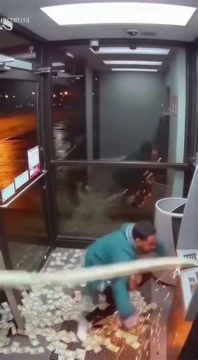 CCTV Footage: ATM Explodes Cash at Man Inside Booth | 11:15 PM