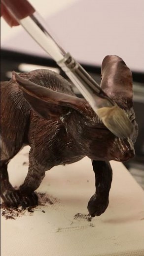 Let's paint our fennec fox polymer clay sculpture