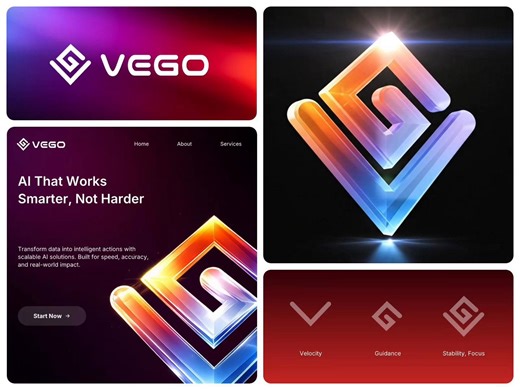 3D Glass Logo Animation — Futuristic AI Brand Identity & Motion