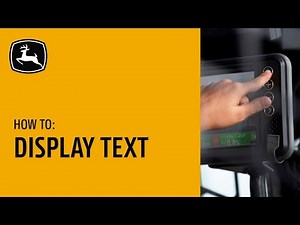 How To Display Text | John Deere SmartGrade™