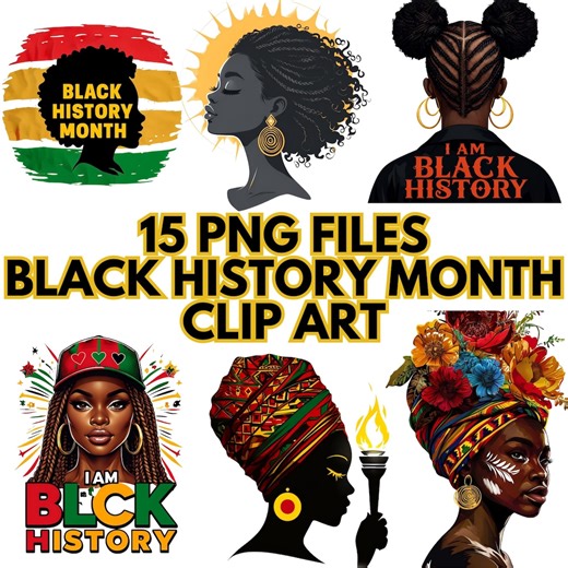 Black History Month Clip Art PNG Set | Afrocentric Digital Art | African American Illustrations - Etsy