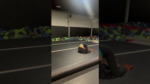 Model experiences funny fail at Skyzone trampoline park
