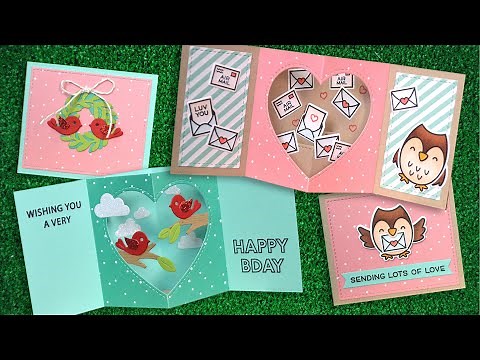 Center Picture Window Card Heart Add-On + 2 cards from start to finish