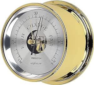 MaXimum Inc. Predictor Accurate Meteorological Grade Barometer – Brass case, Sailor Gift, Coastal Décor, Nautical Décor, Home Wall Decor