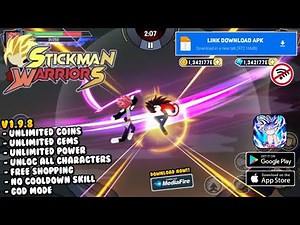 Stickman Warriors Mod Apk v1.9.8 New 2025 Unlimited Coins & Unlocked All Hero - Game Android Offline