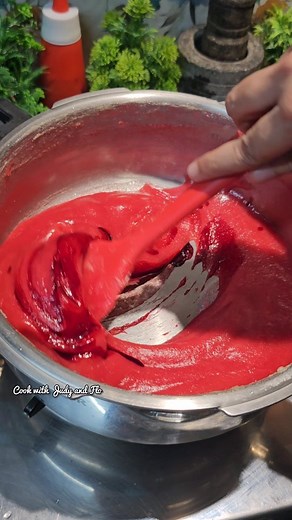 GUAVA CHEESE 🙂 INGREDIENTS : 2 CUPS GUAVA PULP 2 CUPS SUGAR 1 & 1/2 TBSP GHEE 1 & 1/2 LEMON JUICE 1/8TSP RASPBERRY COLOR MIXED WITH 1TSP WATER (OPTIONAL) OIL FOR GREASING METHOD : 1. CLEAN GUAVAS AND REMOVE SEEDS. 2. CUT THEM INTO QUARTERS. 3. STEAM GUAVAS FOR 10 MINS ON LOW HEAT. 4. GRIND GUAVAS TO FINE PASTE AND SIEVE IT. 5. ADD GUAVA PULP AND SUGAR INTO THICK BOTTOMED PAN AND COOK IT ON HIGH TILL IT STARTS BOILING. KEEP STIRRING CONTINUOSLY. 6. ONCE IT STARTS BOILING ADD HALF QUANTITY OF GHE