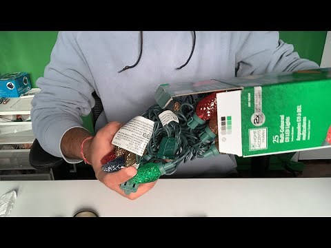 Home Accents Holiday 25 Multi-Coloured C9 LED Lights Unboxing