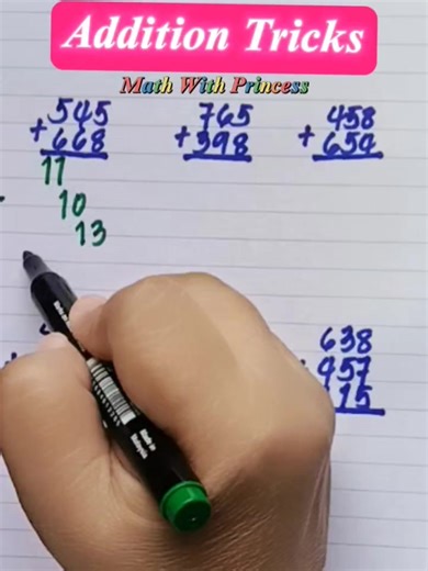 Math Review: Addition Trick #math #mathematics #mathviral #mathvideo #mathreview #mathwithprincess | Math with Princess