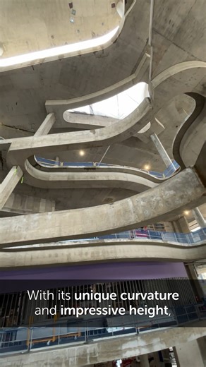 Taking shape! The lightwell in the Nature & Culture Museum of Wisconsin is one of the most striking architectural features of the building. This 82-ft. skylight is located at the center of the building and spans all five stories, providing visitors with a view of this curved masterpiece from all angles. | Milwaukee Public Museum