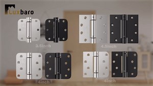 3 Pack Self Closing Door Hinges 3.5 Inch, Matte Black Spring Loaded Hinges with 5/8'' Radius Corners, Adjustable Tension for Garage, Front Door, for Left and Right Hand Door, UL Listed