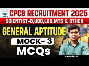 CPCB | APTITUDE MCQs | Mock 3| SCIENTIST LDC UDC MTS | By Danish Sir