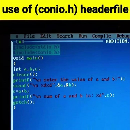 What is the use of conio.h headerfile in C Programming language? #clanguage #worldwidewithaayush