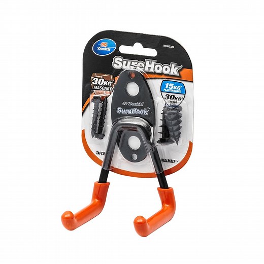 Zenith 15 / 30kg Black SureHook Small Garage U Hook