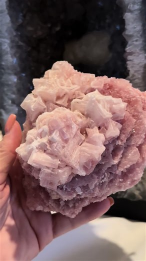 Gorgeous pink Halite from searles lake in Bernardino county, California USA. #halite #californiaadventure #USA #crystals #fyp