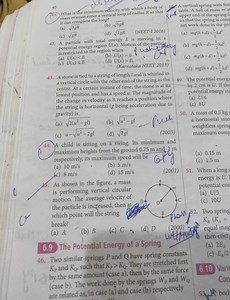 6.9 The Potential Energy of a Spring... | Filo