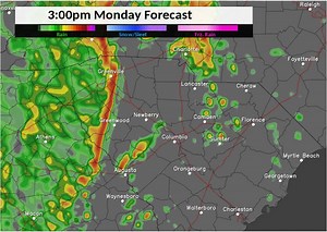 2.6K views · 17 reactions | Here's a look at one of the high-resolution models that we use. We are eagerly waiting for the morning upper air balloon observations & other data to make adjustments to our forecast. Again, for the CSRA and Midlands the afternoon and early evening look to be the likeliest time for strongest thunder to arrive. Plan your afternoon activities and commute with this in mind. #scwx #gawx #caewx | US National Weather Service Columbia South Carolina | Facebook