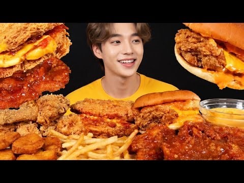 Crispy🥩🍗 Fried Chicken Wings & Cheesy Burger Feast 🍔🍟 | Ultimate Mukbang ASMRS🤤 |