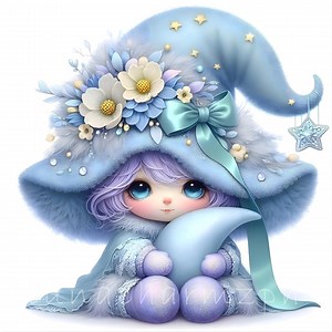 10 Cute Mystical Gnomes, Gnome Clipart Bundle, Whimsical Gnomes With Flowers, Moons, Unique Celestial Gnomes Printables, Digital Download - Etsy UK