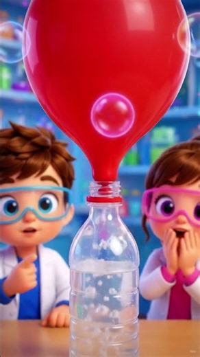 The Magic Self-Inflating Balloon! 🎈🧪 | Science Experiments for Kids #shorts