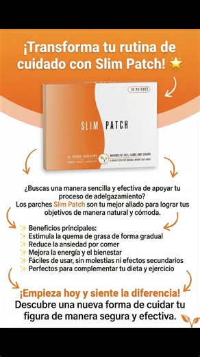 Fajasrustyshop on Instagram: "¡Transforma tu rutina de cuidado con Slim Patch! 🌟 ¿Buscas una manera sencilla y efectiva de apoyar tu proceso de adelgazamiento? Los parches Slim Patch son tu mejor aliado para lograr tus objetivos de manera natural y cómoda. Beneficios principales: ✨ Estimula la quema de grasa de forma gradual ✨ Reduce la ansiedad por comer ✨ Mejora la energía y el bienestar ✨ Fáciles de usar, sin molestias ni efectos secundarios ✨ Perfectos para complementar tu dieta y ejercicio
