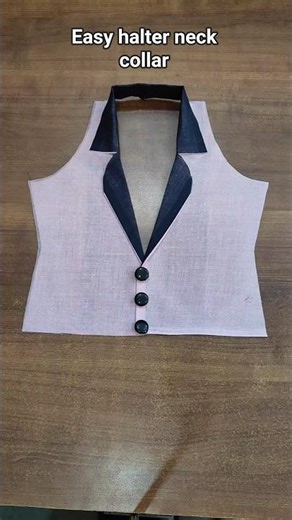 Easy Halter Neck Collar Cutting.. सिंपल तरीके से बनाएं हॉल्टर नेक कोट कॉलर। #yt #silai#coatcollar