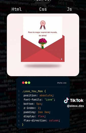 Carta de amor para mamá usando HTML y CSS