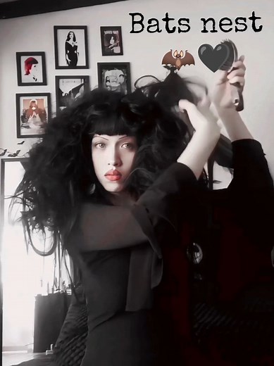 Gothic Hair Tutorial with Bats Nest and Microbangs