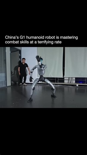 Artificial Intelligence | ChatGPT | Technology on Instagram: "China’s G1 humanoid robot just showed off movements that look straight out of a fight scene. It uses an “anti-gravity” mode powered by AI, sensors, and advanced control systems to recover from pushes, strikes, and falls almost instantly. Each test shows it getting faster, smoother, and more resilient. What started as clunky steps is turning into combat-style agility that most humans would struggle to match. Would you feel safe in a ro