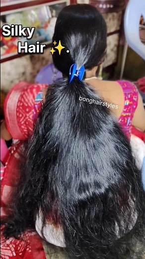 black hair silky shine smooth long hair ✨#viral #kalochul#blackhair#bonghairstyles