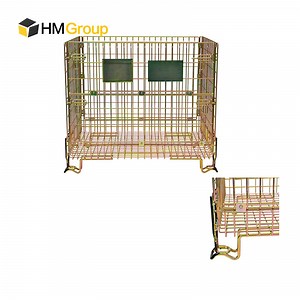 [Hot Item] Bulk Welded Industrial Collapsible Folding Iron Wire Mesh Basket Containers