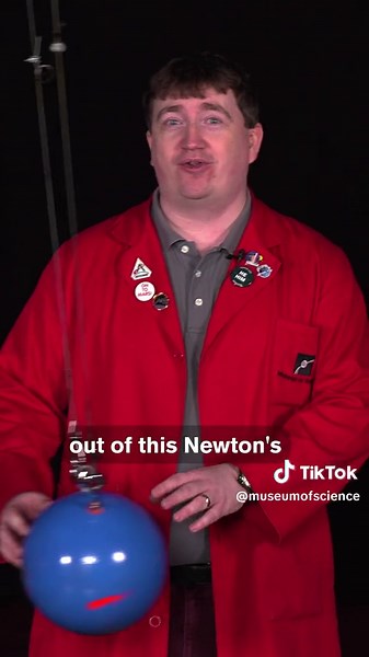 How does Newton’s Cradle work? Museum Educator Eric demonstrates how momentum will always stay the same within a closed system. #Physics #ScienceExperiments #STEM #ScienceTok