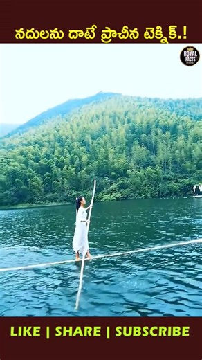 Bamboo Drifting: Ancient Chinese Skill to Cross Rivers! 🌊🎋 #ytshorts #viral #facts