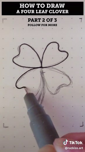 How to Draw a 4 Leaf Clover | Step-by-Step Tutorial