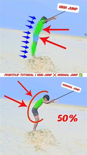 Frontflip Tutorial | High Jump ❌ Normal Jump ✅ #shorts #frontflip #flip #tutorial#jump #gym #parkour