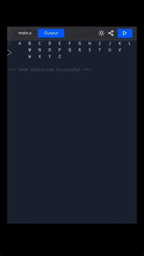 Print A to Z in C Language. 💻🔠#CProgramming#shortvideo