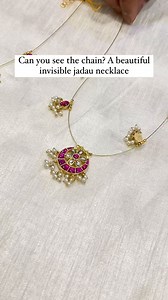 A beautiful invisible chain which has some lovely pendants on them. This necklace set is an extremely pretty one where wearing them on every saree, Lehenga Kurta or any other dress look so pretty and beautiful. The necklace is such a trending one that you would love wearing these, not the conventional ones that have a chain. This one is an extremely pretty one which has an invisible chain. The pendants are so beautiful each and every Design is the one that you will start loving, head to our webs
