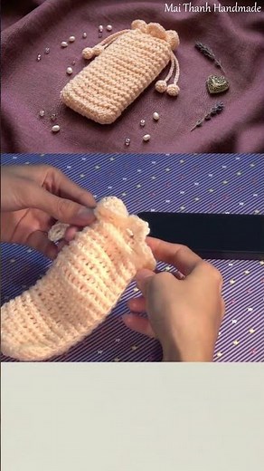 Học móc len căn bản: CÁCH MÓC TÚI ĐỰNG ĐIỆN THOẠI #hocmoclen #moclencoban #moclendongian #handmade