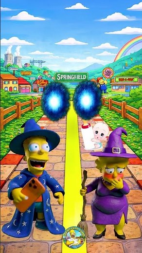 Bart Mage legendary glow up vs Lisa Tiger The Simpsons in Springfield