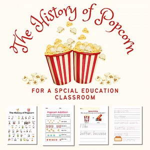 Symbol Supported The History of Popcorn, Class Party and Worksheets