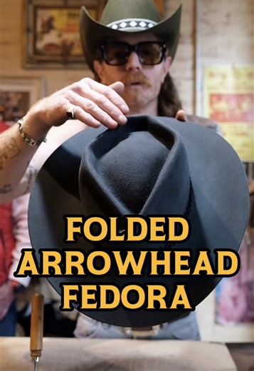 Unique Folded Arrowhead Western Fedora Hat