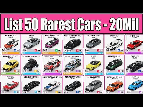 List 50 Rarest Cars you can sell 20mil in Auction House Forza Horizon 5