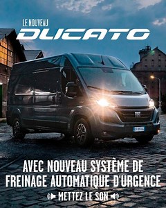 14K views · 32 reactions | Nouveau Ducato avec nouveau système freinage automatique d'urgence Son alarme sonore n'est peut-être pas aussi cool que la musique de cette vidéo, mais elle est très efficace pour éviter les collisions.  Montez le volume et découvrez le nouveau système de freinage automatique d'urgence. Nouveau Ducato. En rythme avec vos missions. | Fiat Professional Be | Facebook