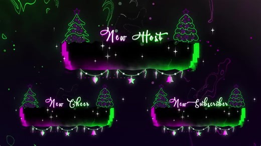 Animated Christmas Twitch Alerts Pack | Neon Holiday Stream Notifications, Pixel Art Xmas Tree Alert Box for OBS, Streamlabs & Kick - Etsy