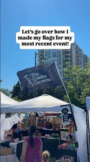 Custom Branded Flags #marketsetup #marketdisplay #branding #crochet