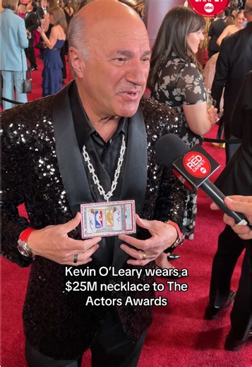 “Shark Tank” star Kevin O’Leary is rocking a necklace worth $25M at The Actor Awards red carpet! #KevinOLeary #ActorAwards
