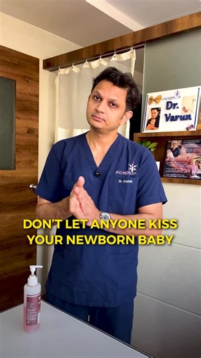 Varun Shah on Instagram: "Don’t let people kiss your newborn baby ‼️ Watch this reel to understand why it’s important and what safer alternatives you can follow instead. Share this with new parents, expecting parents, or anyone who’s planning to start this journey. 💛"
